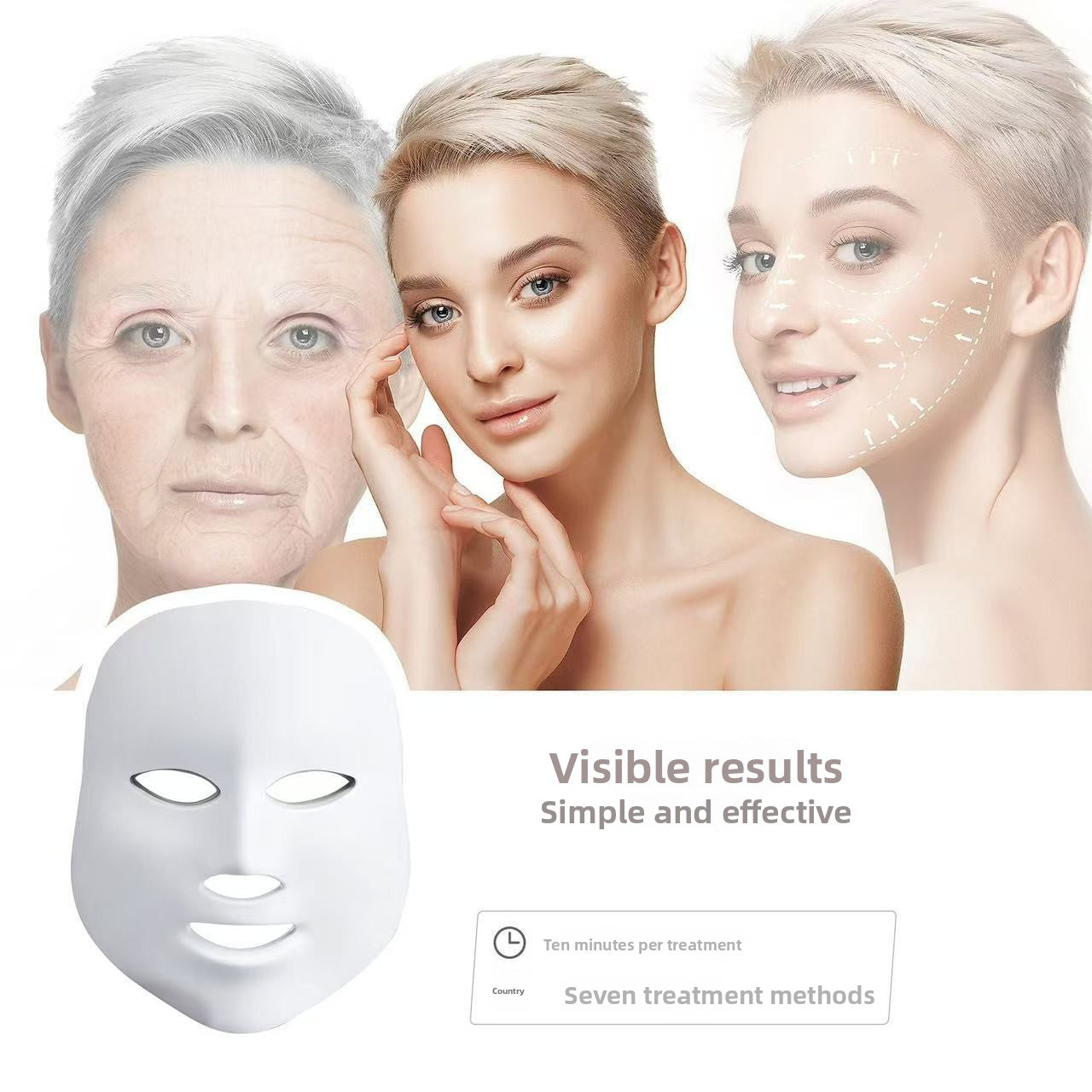 Masque LED 7 Couleurs Nomade – Photothérapie Faciale Secrets Beauté