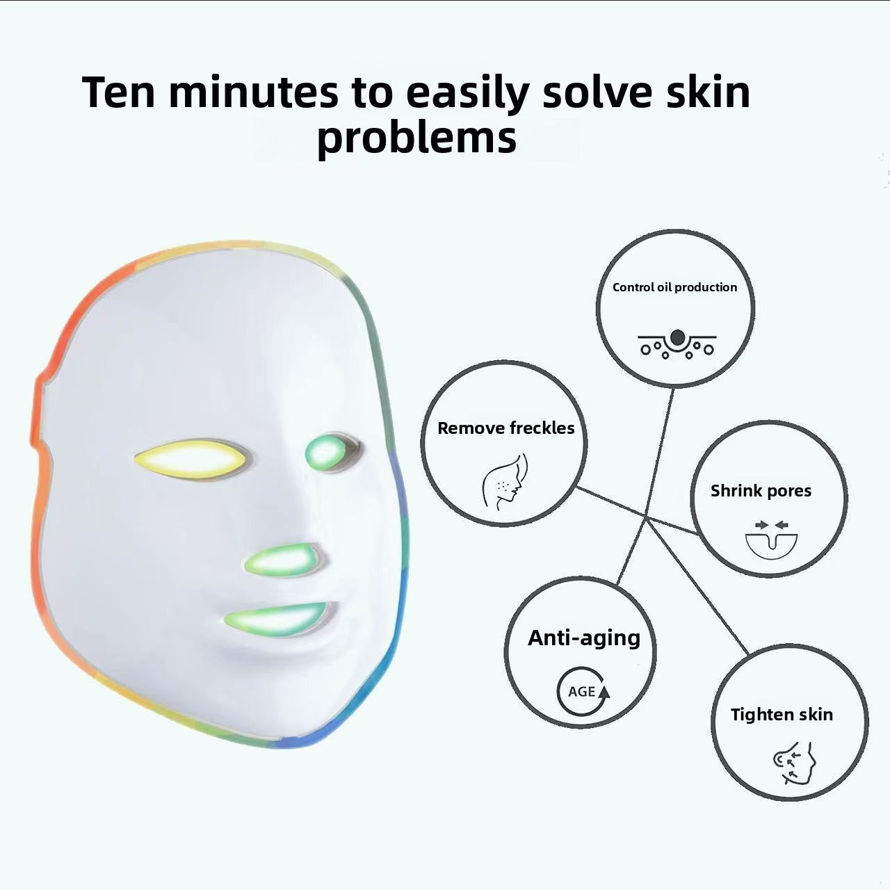 Masque LED 7 Couleurs Nomade – Photothérapie Faciale Secrets Beauté
